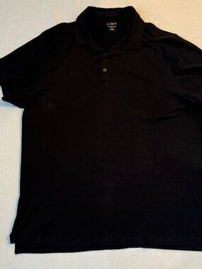 J. Crew Sueded Cotton Polo Shirt - Black - Size XL